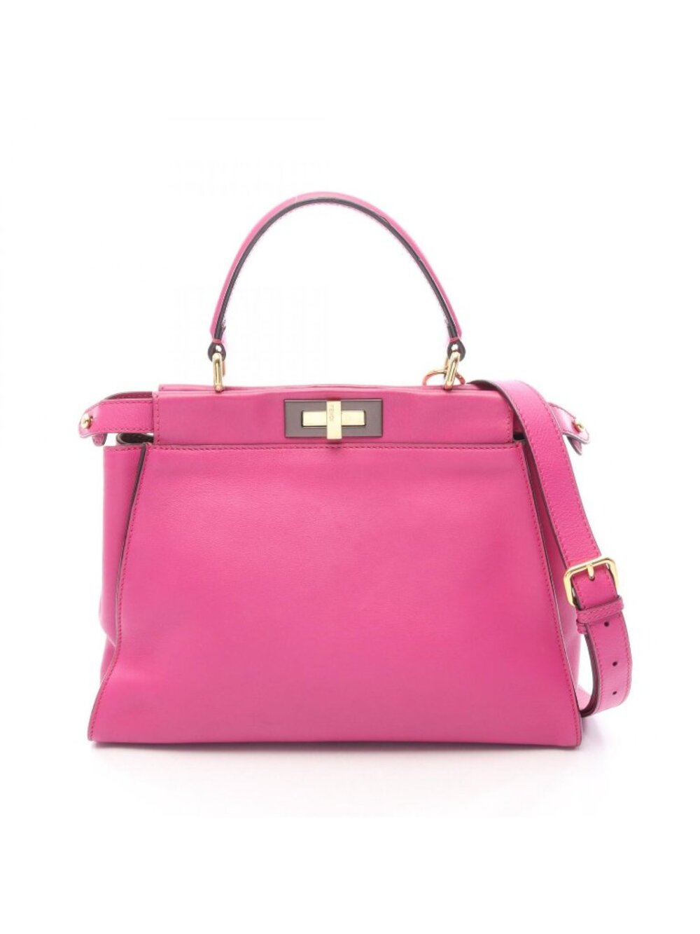 Fendi Handbag Peekaboo Regular Magenta Leather